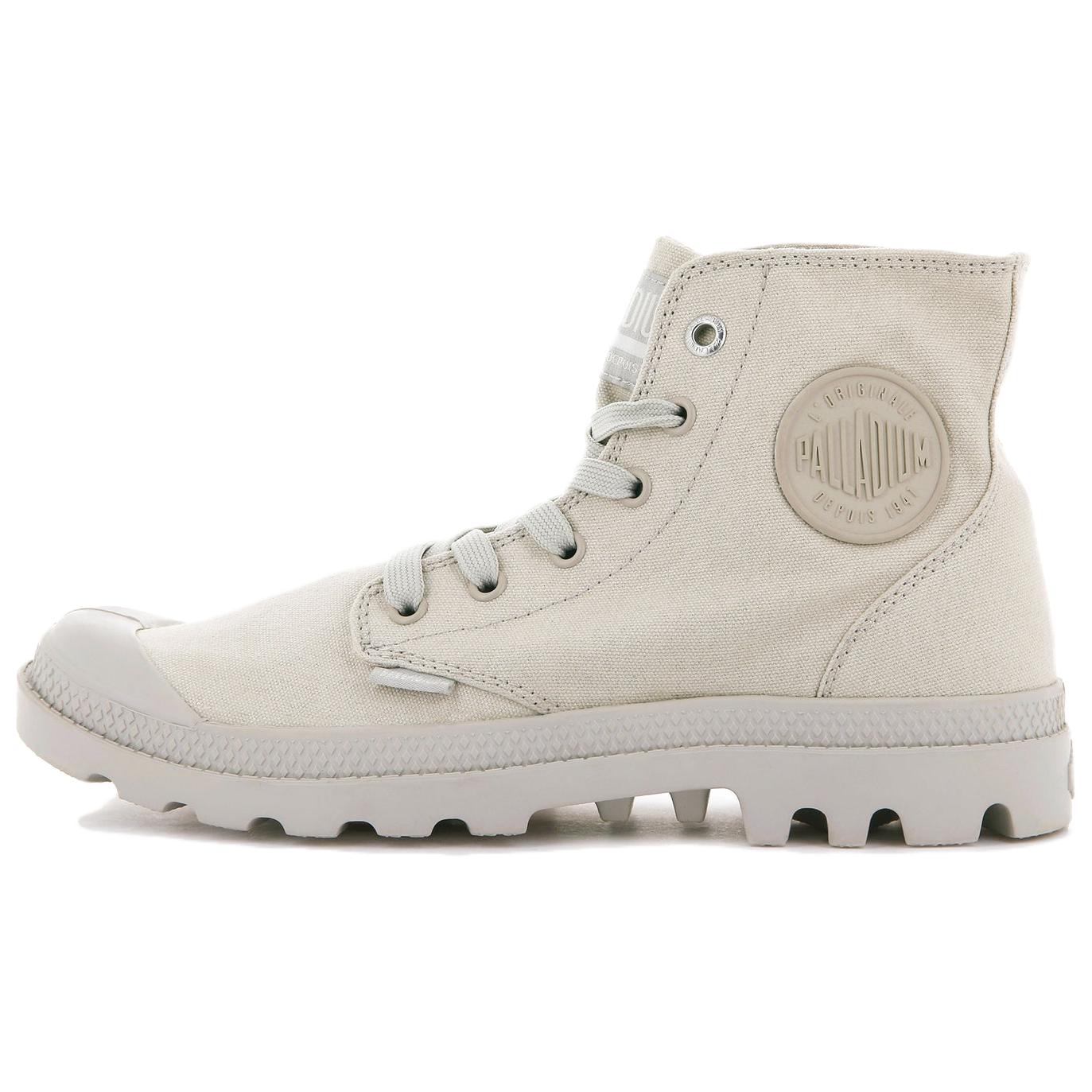 Palladium Mono Chrome Slip Resistant Abrasion Resistant High top Canvas Shoes Unisex Mist Gray