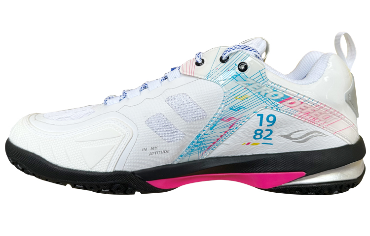 BONNY Raven Deficit Collection The Realm Of The Future Cushioning Breathable Low top Badminton Shoes Unisex White