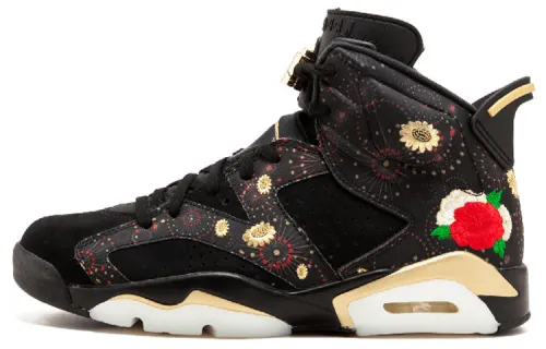 Jordan Air Jordan 6 Retro Chinese New Year (2018) Chinese New Year Fireworks Trend Mid Top Retro Basketball Shoes Men's Black