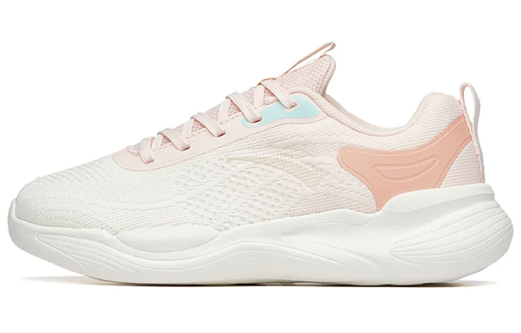 Anta Low top Cushioning Slip Resistant Abrasion Resistant Lightweight Training Shoes Women's White Pink