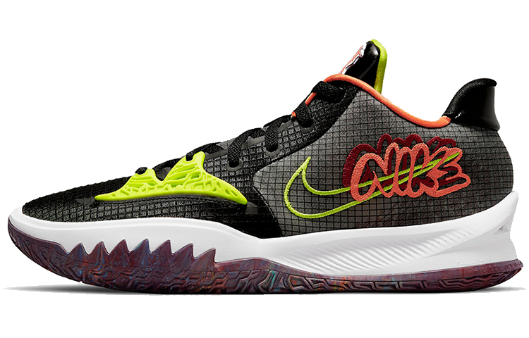 Кроссовки Nike Kyrie Low 4 EP (черно-зелено-оранжевые)