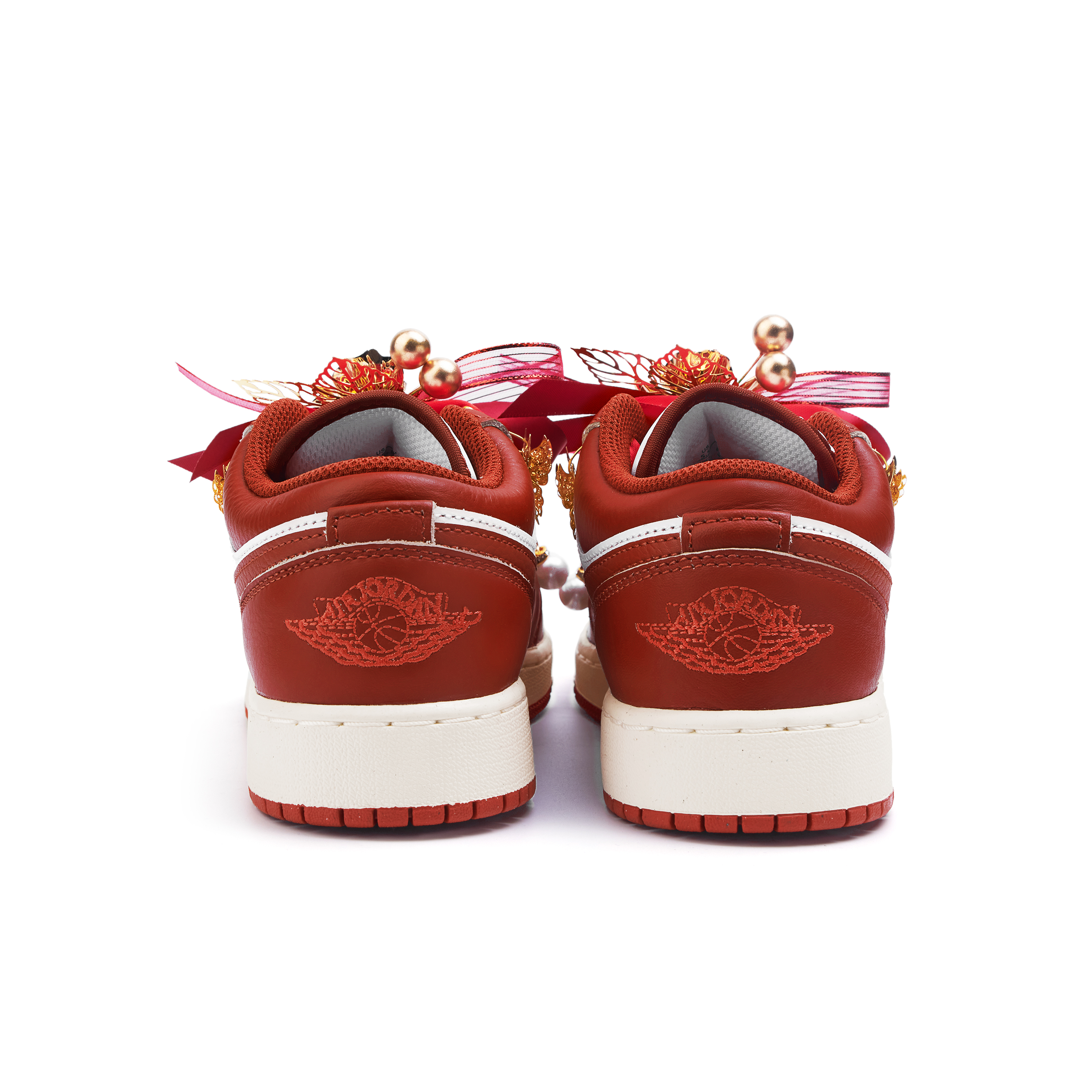 Jordan Air Jordan 1 Slip Resistant Abrasion Resistant Low top Vintage Basketball Shoes Women’s Red