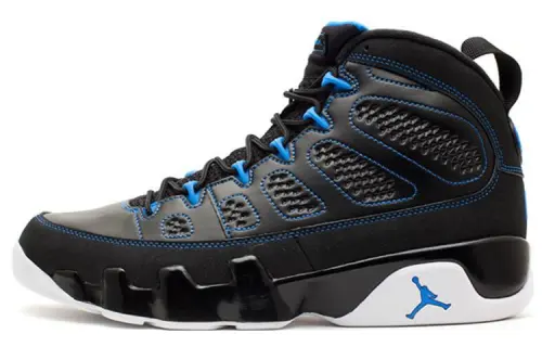 Jordan Air Jordan 9 Retro Photo Blue Color Block High Top Retro Basketball Shoes Men's Black Blue White