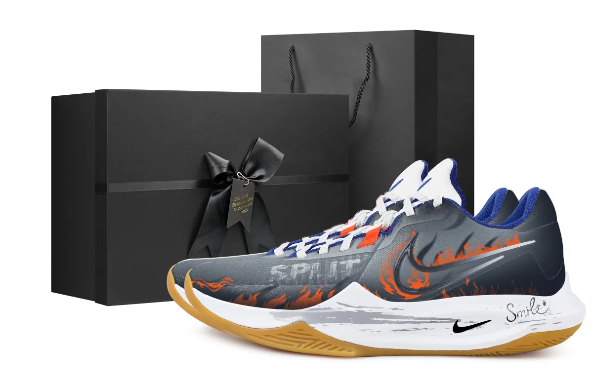 Nike Precision 6 Jetfire Black Box Fabric Slip Resistant Abrasion Resistant Low top Basketball Shoes Men's Blue