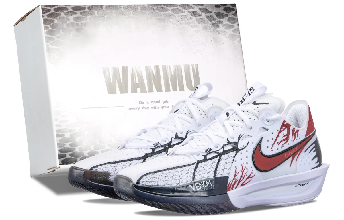 Nike G.T. Cut 3 Symbiotic Community Cushioning Support Rebound Low top Basketball Shoes Unisex Black White Red