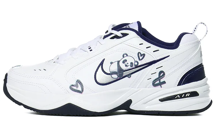 Nike Air Monarch 4 Textile, Leather Cushioning Low top Chunky Sneakers Unisex Blue White