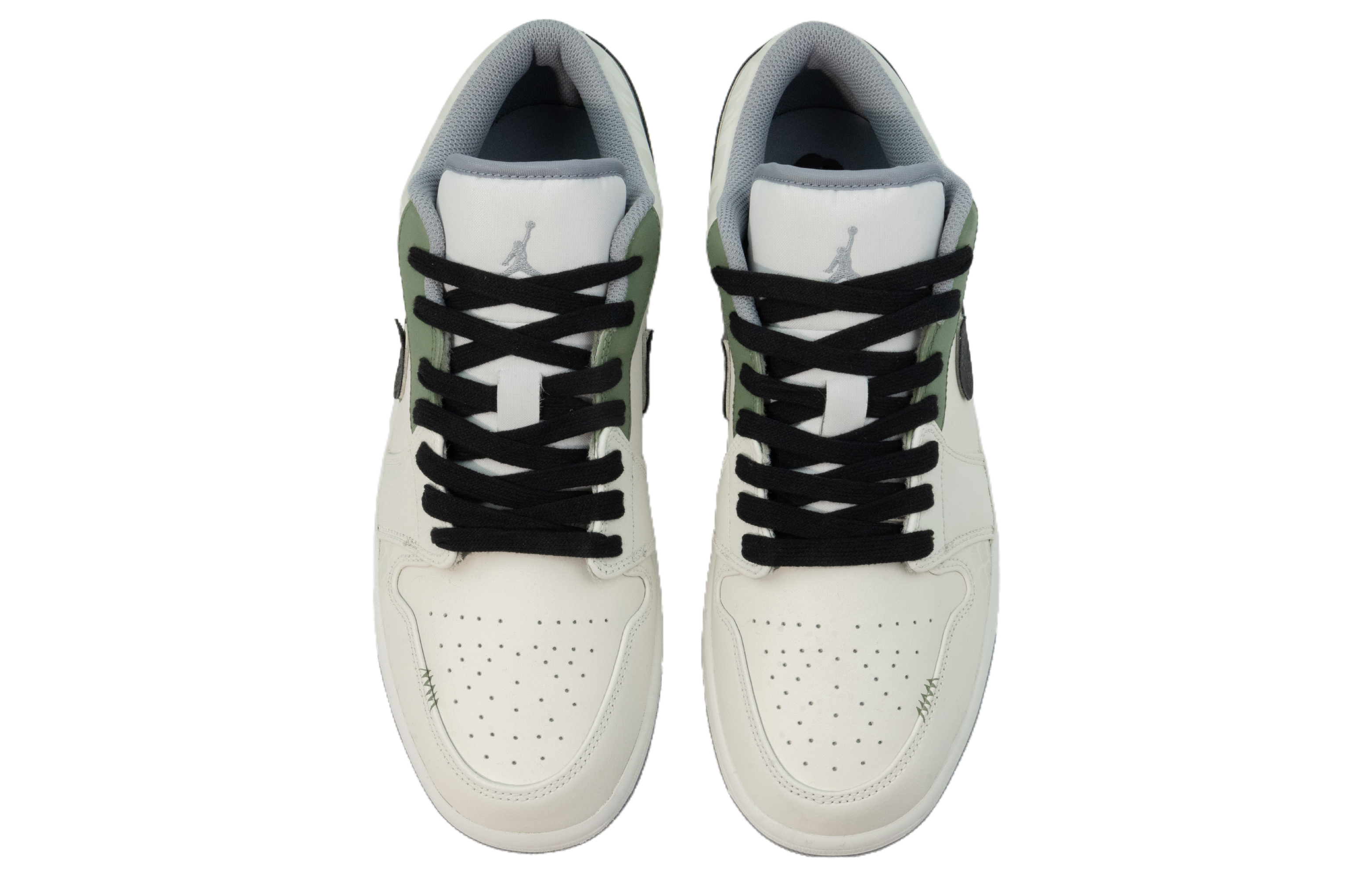 Jordan Air Jordan 1 Slip Resistant Abrasion Resistant Low top Vintage Basketball Shoes Men’s Beige Black Green