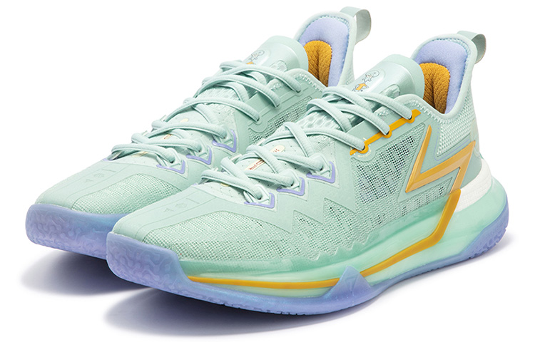361° Big 3 Future Basketball Shoes Men’s Low Top Bleached Light Green/Iris