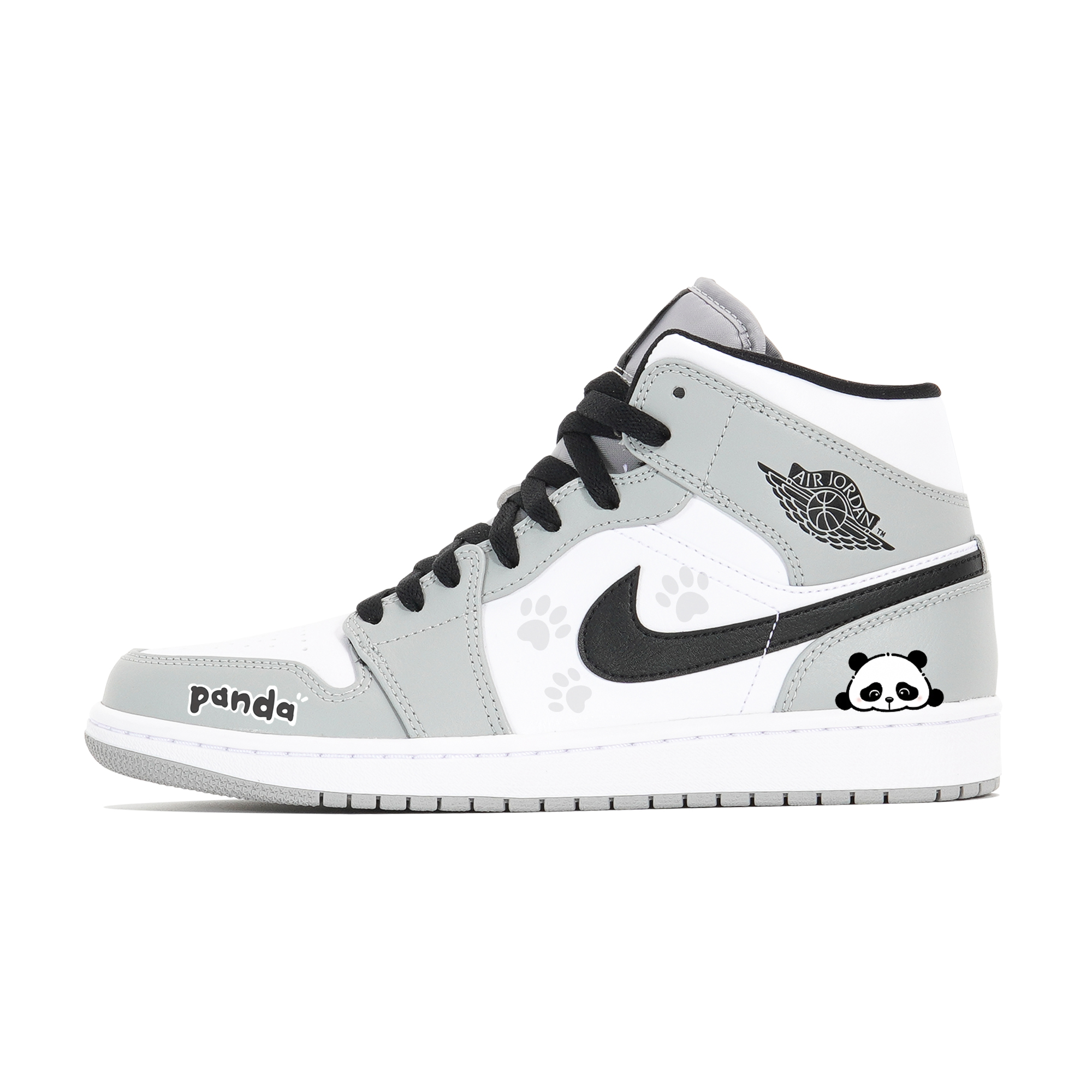 Jordan Air Jordan 1 Cushioning Slip Resistant Abrasion Resistant Mid top Vintage Basketball Shoes Men’s White Gray