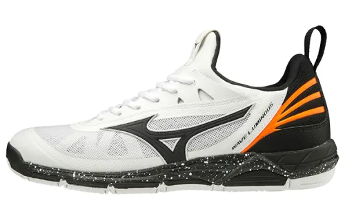 Mizuno Volleyball Shoes Unisex Low Top White Black Orange