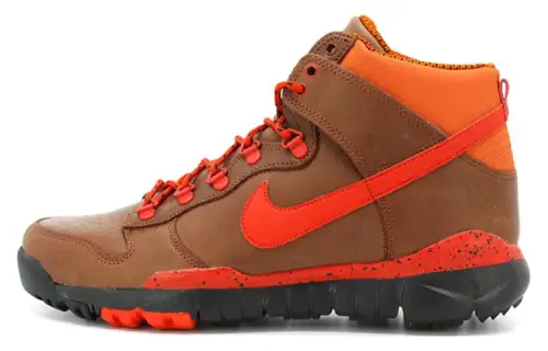 Nike Dunk Cushioning Slip Resistant Abrasion Resistant High top Casual Shoes Men's Red Brown