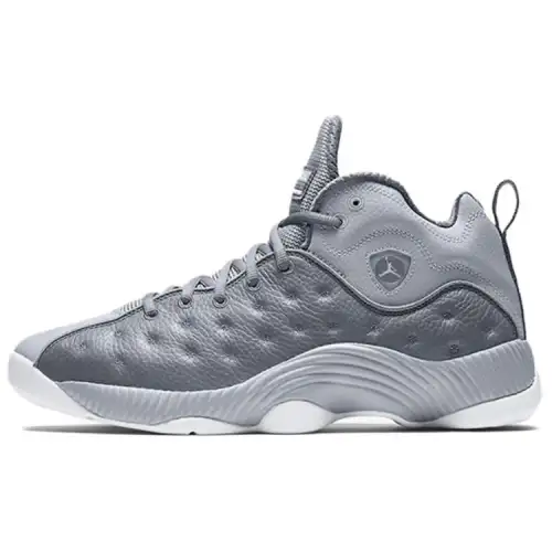 Jordan Jumpman Team II Slip Resistant Lightweight Non slip Lightweight Mid top Basketball Shoes Men's Gray