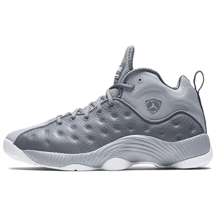 Jordan Jumpman Team II Slip Resistant Lightweight Non slip Lightweight Mid top Basketball Shoes Men's Gray
