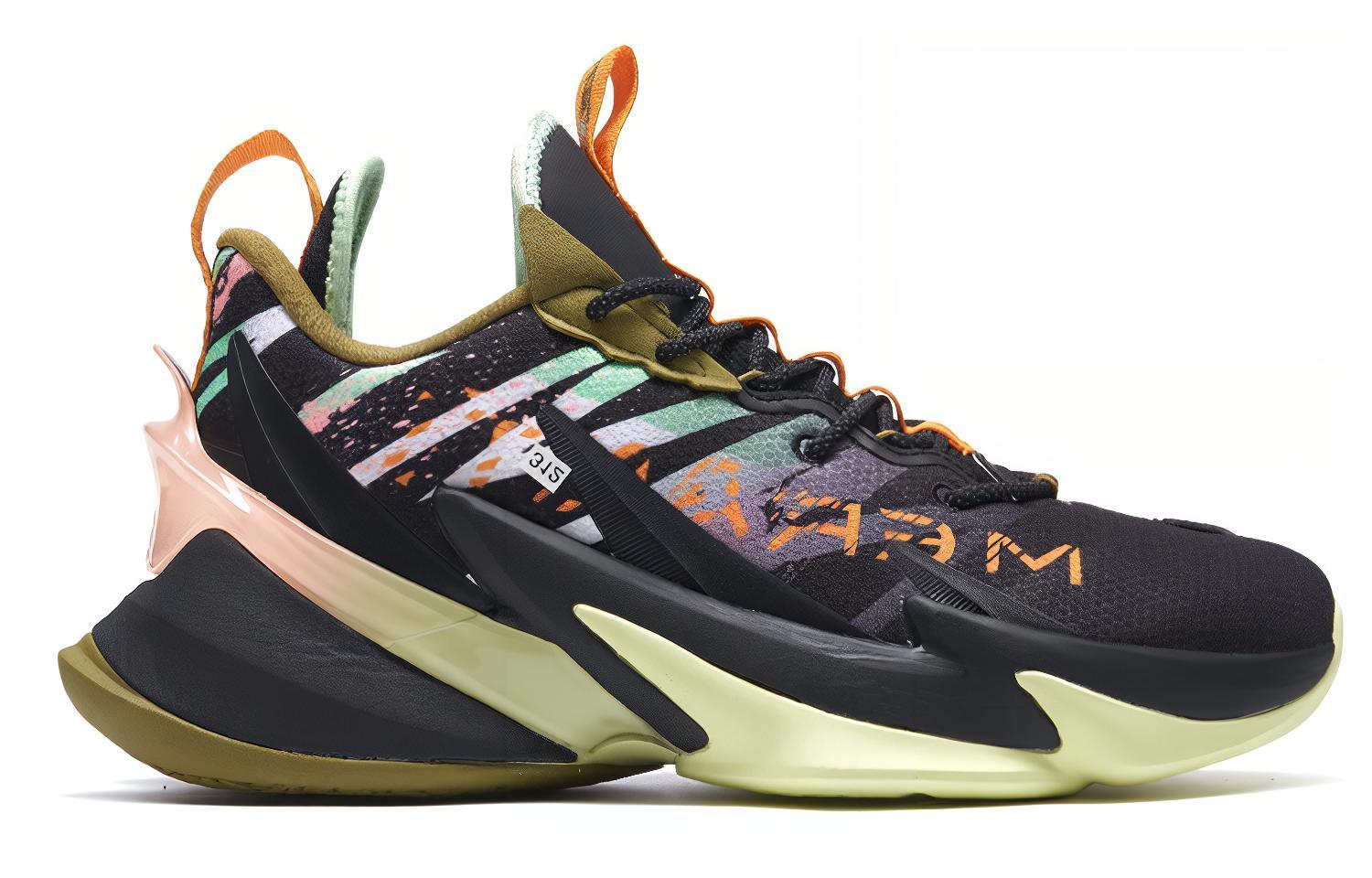 XTEP War Mastiff 2.0 Coverage Support Mid top Basketball Shoes Men’s Black Green