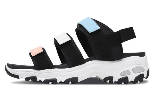 Skechers D'LITES Beach Sandals Women's Black/White/Blue/Pink