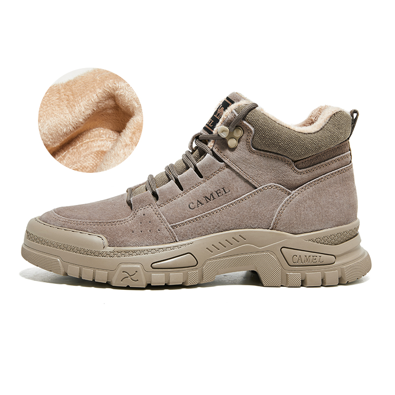 CAMEL Comfortable, Versatile, Fleece Lined Slip Resistant, Abrasion Resistant, Thermal High top Outdoor Shoes Men’s