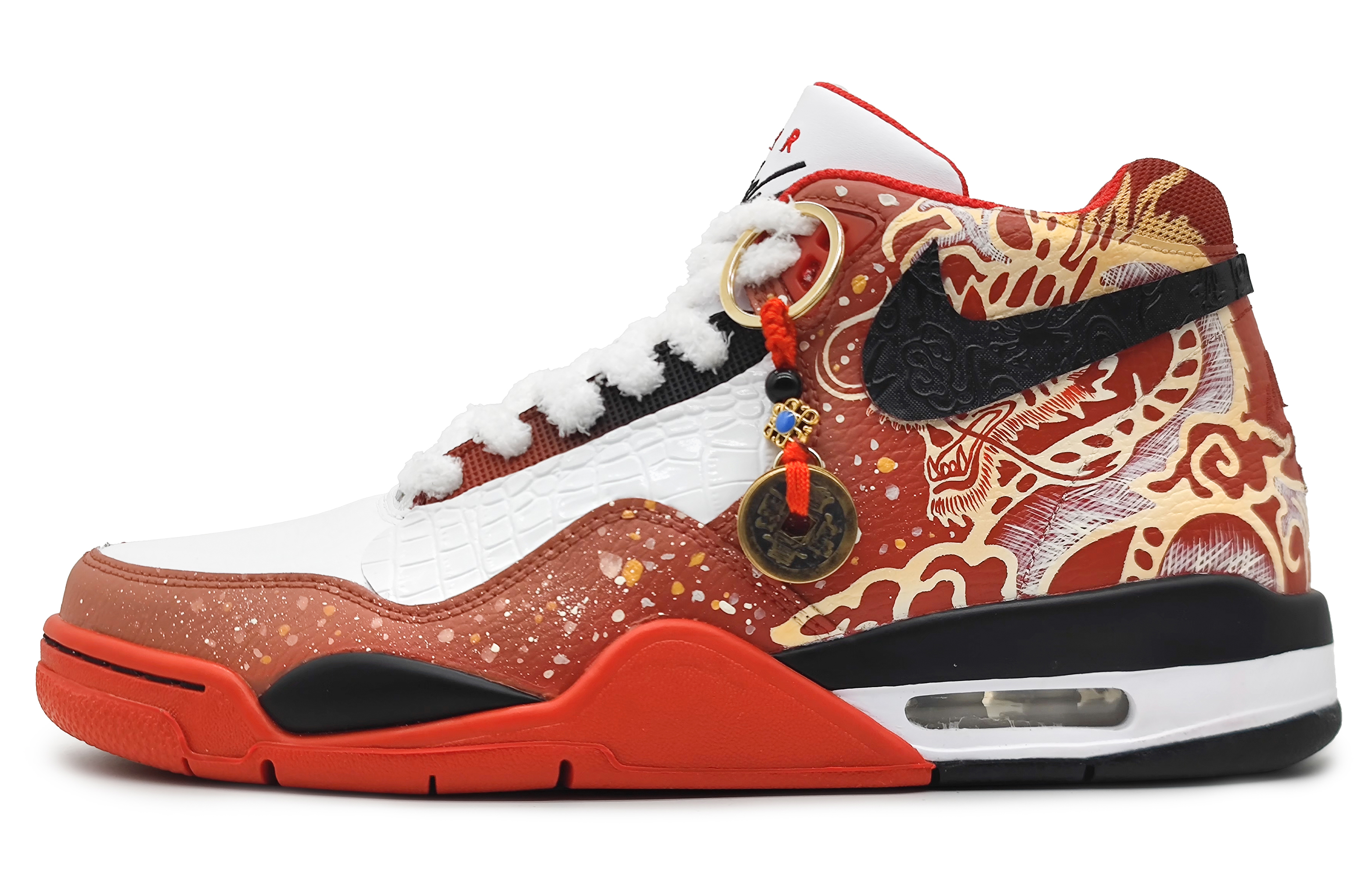 Nike Flight Legacy Mid top Vintage Basketball Shoes Unisex China Red