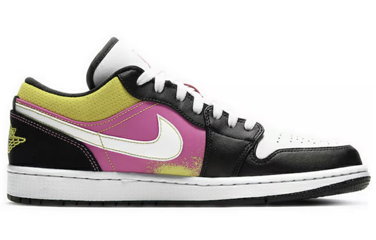 Мужские кроссовки Jordan Air Jordan 1 Low (черно-розовый) — фото 2