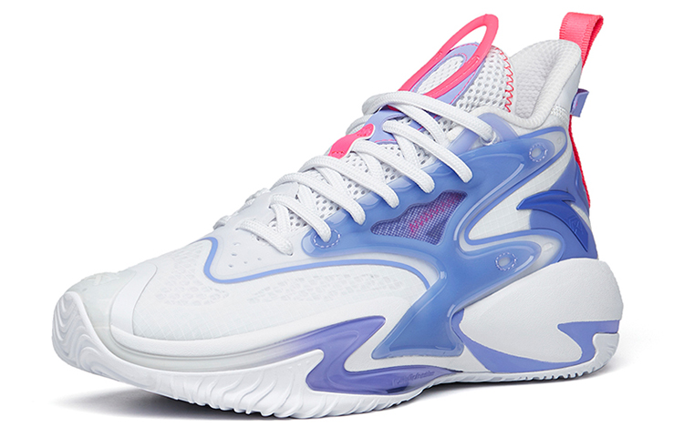 Anta Berserk 3 Slip Resistant Abrasion Resistant High top Basketball Shoes Men’s White Purple