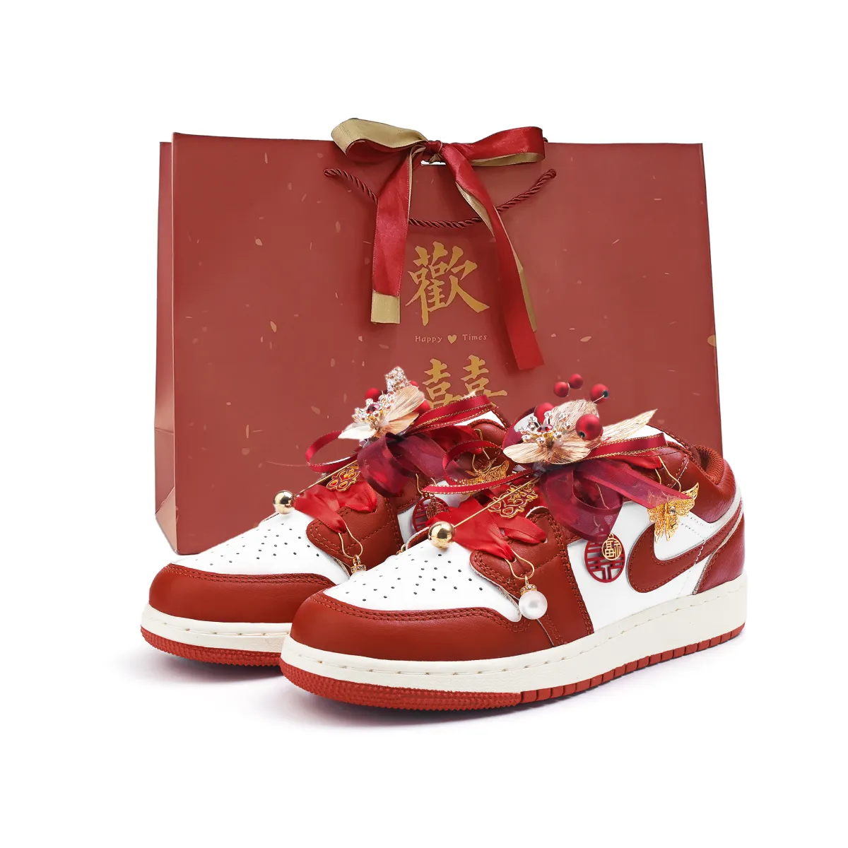 Jordan Air Jordan 1 Low top Vintage Basketball Shoes Women's Red