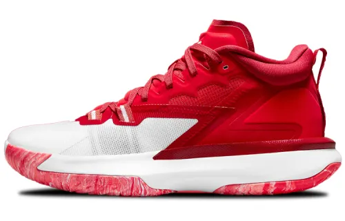 Jordan Zion 1 TB Zion stitching color matching shock-absorbing anti-slip wear-resistant wrapping support mid-top practical basketball shoes men's red and white