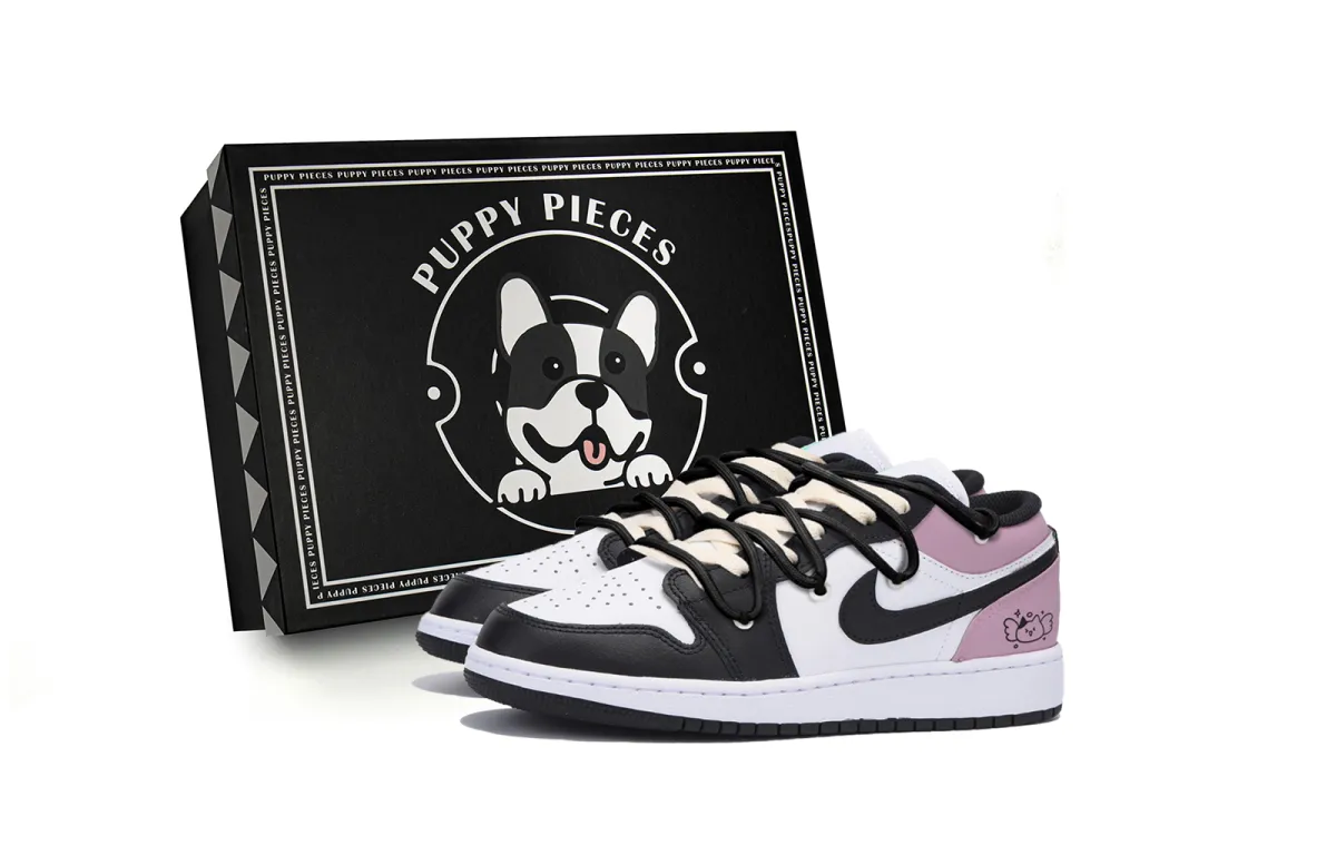 Jordan Air Jordan 1 Vintage Basketball Shoes Men's Low Top Black Pink