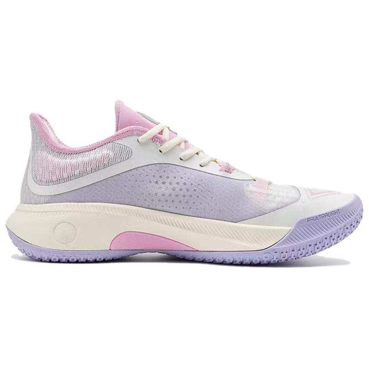 PEAK Cushioning, Wear Resistant Low top Basketball Shoes Men’s White Purple