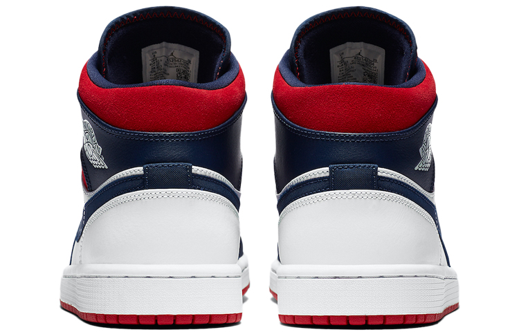 Мужские кроссовки Jordan Air Jordan 1 Mid SE (бело-сине-красные) — Белыйсинийкрасный — фото 5
