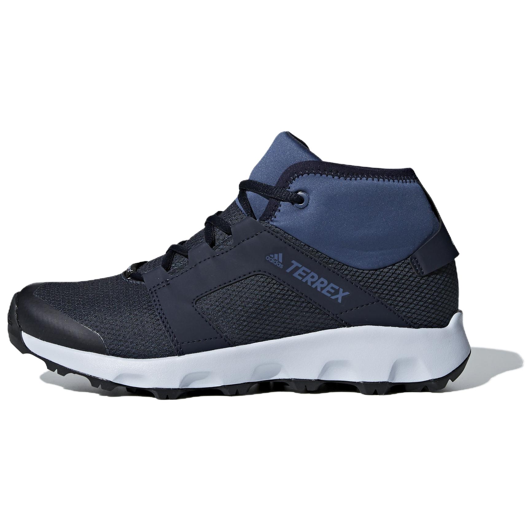 Adidas Terrex Voyager Slip Resistant Abrasion Resistant Mid top Hiking Shoes Women's Black Blue