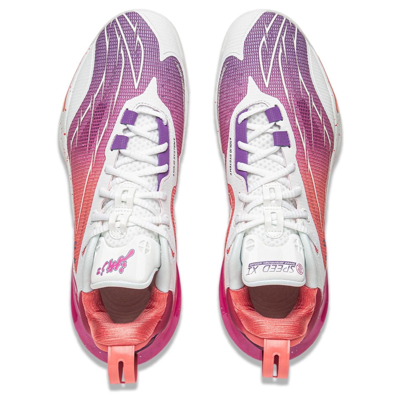 Li Ning Speed 11 Low top Performance Basketball Shoes Men’s Chenopodium Purple Sunset Pink