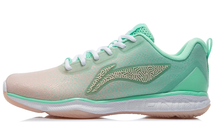 Li Ning Badminton Textile, Synthetic Leather Gradient Slip Resistant Abrasion Resistant Low top Badminton Shoes Women’s