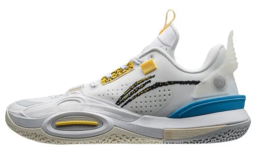 LiNing Li Ning City 10 V1 Test Fabric Synthetic Leather TPU Shock Absorbing Anti-Slip Wear Resistant Wrapping Support Rebound Low-top Practical Basketball Shoes Men's White PE Version