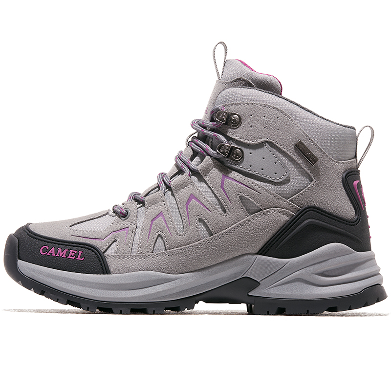 CAMEL Slip Resistant, Abrasion Resistant, Waterproof High top Mountaineering Shoes Women’s Apricot/Jasper