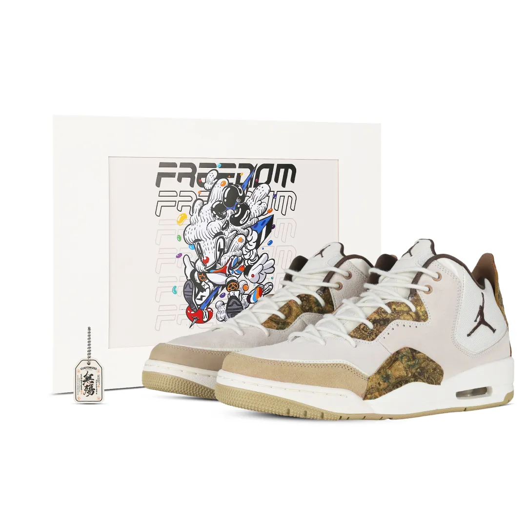 Jordan Courtside 23 Dream Return To Dunhuang 2.0 Abrasion Resistant Mid top Vintage Basketball Shoes Men's Brown White