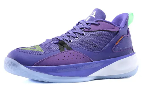 Peak Comfortable Sports Textile Synthetic Leather Shock Absorbing Anti-Slip Wear-Resistant Breathable Mid-top Basketball Shoes Men's Magic Purple