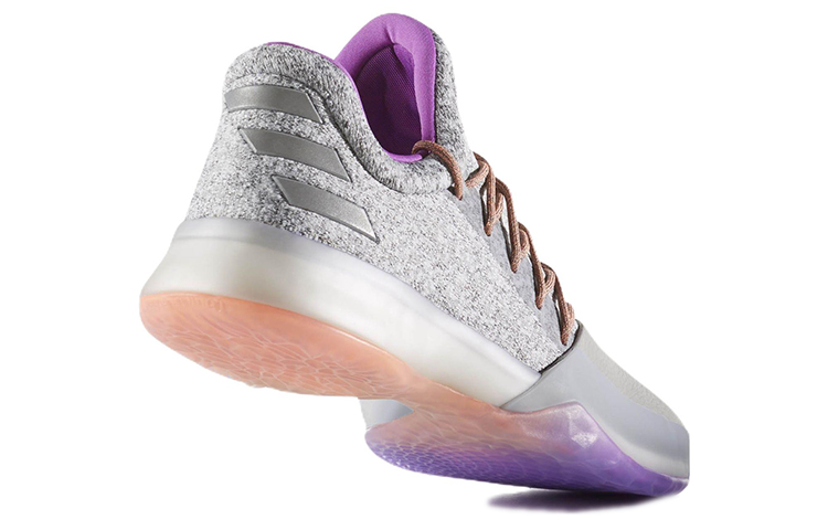 Кроссовки adidas Harden Vol.1 (серо-фиолетовые) — фото 4