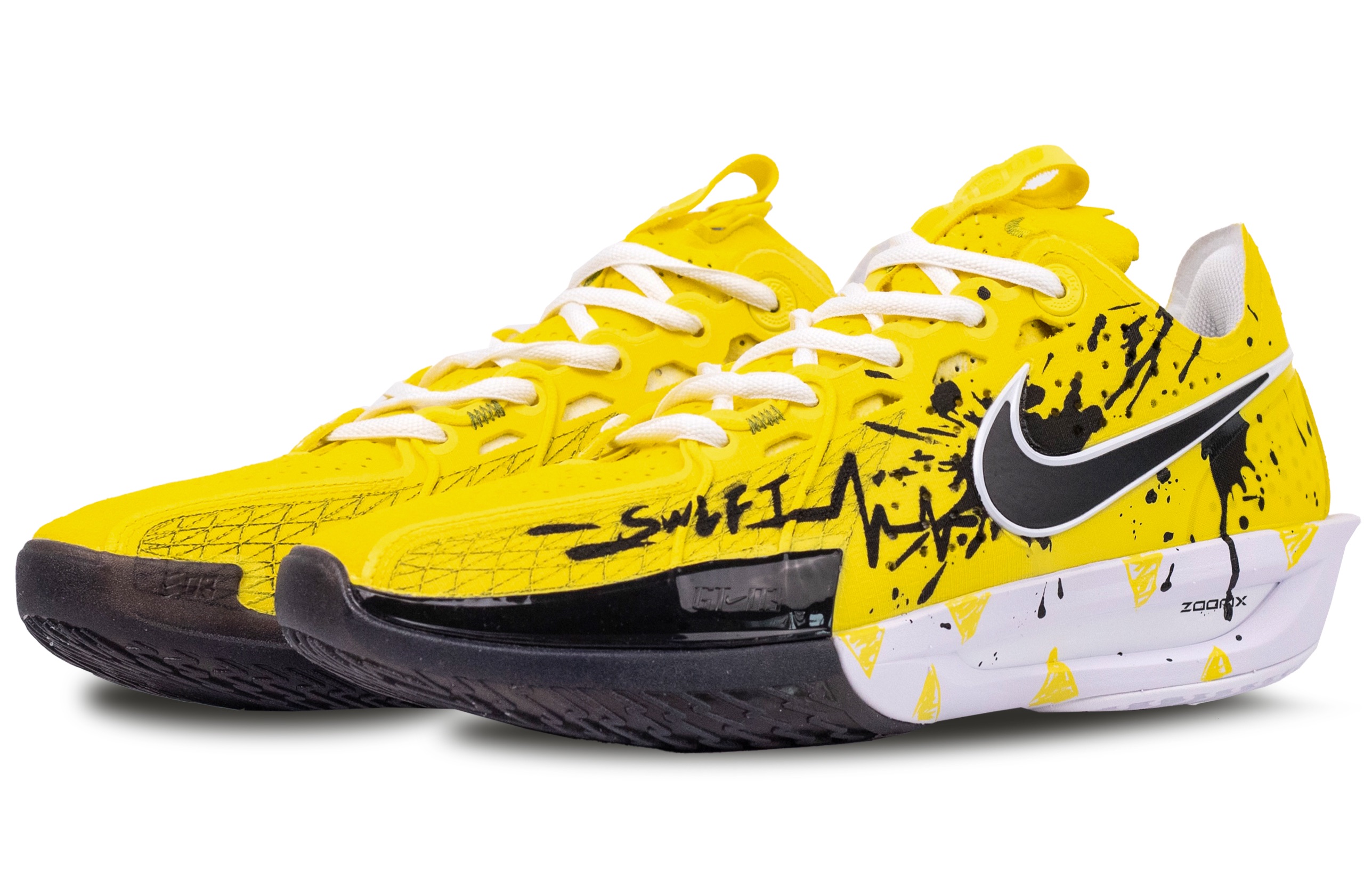 Nike Air Zoom GT Cut Basketball Shoes Unisex Low Top Yellow/Black/White