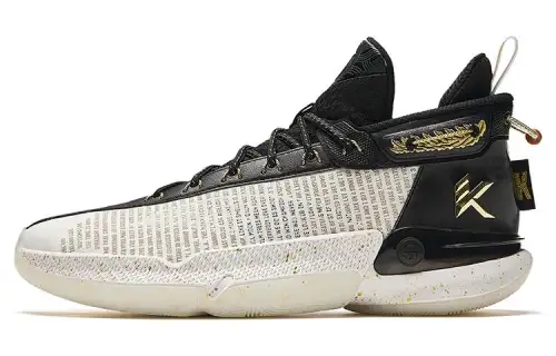 Anta KT9 Thompson 9th Generation Captain's Log Nitrogen Technology Shock Absorption Mid-top Basketball Shoes Men's Black Gold