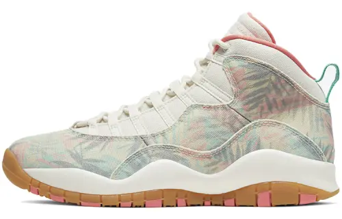 Super Bowl LIV x Jordan Air Jordan 10 Retro canvas Miami Super Bowl non-slip wear-resistant lightweight high-top retro basketball shoes men's off-white