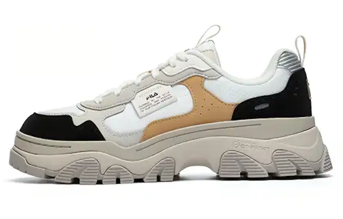FILA Fashion Sneakers Hike Synthetic Leather, Textile Low top Chunky Sneakers Women's Gray Black