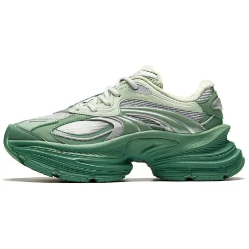 Anta Slip Resistant Abrasion Resistant Slip Resistant Abrasion Resistant Low top Chunky Sneakers Men's Green