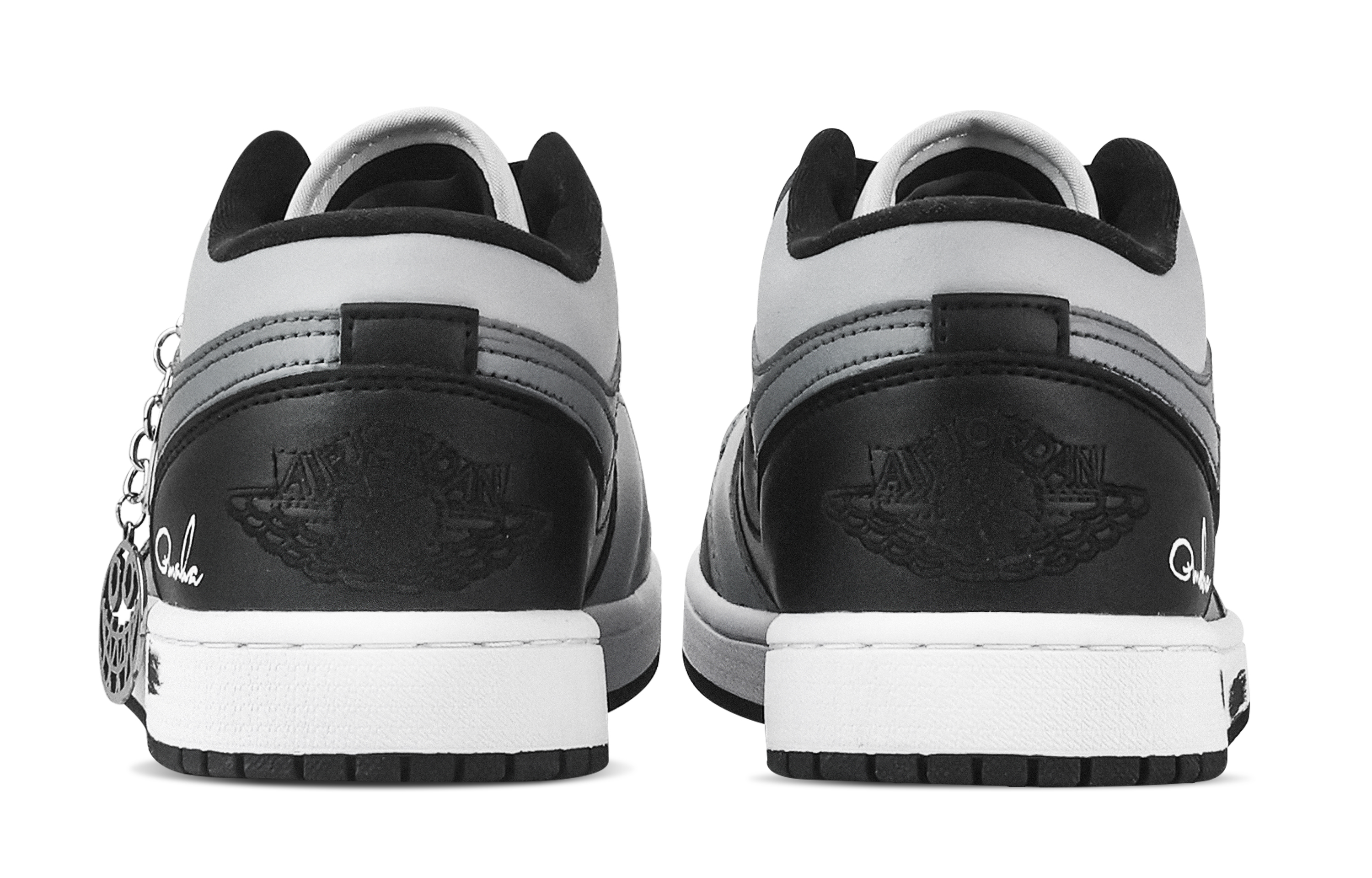 Jordan Air Jordan 1 Silence Low top Vintage Basketball Shoes Unisex Black White Gray