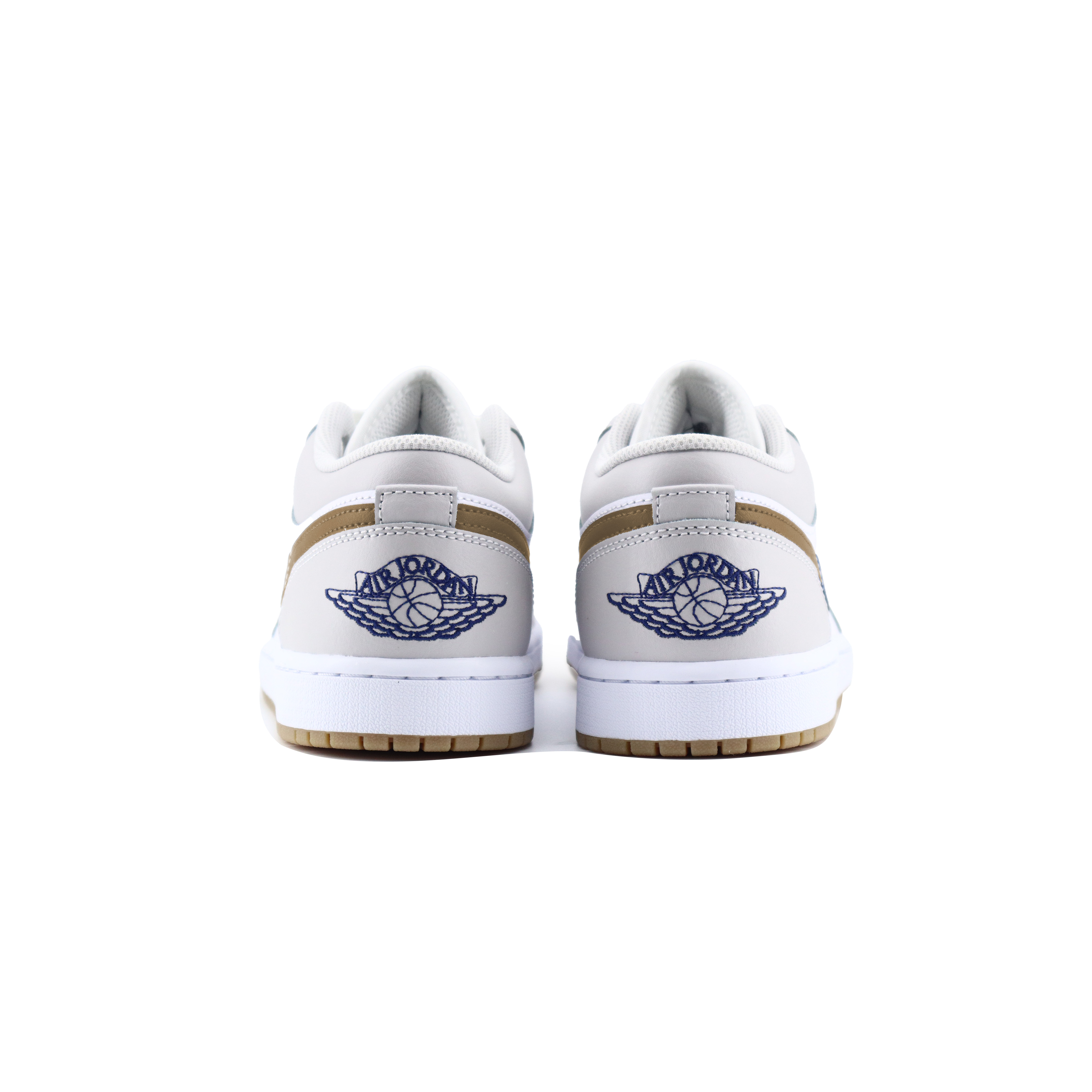 Jordan Air Jordan 1 Slip Resistant Abrasion Resistant Low top Vintage Basketball Shoes Unisex White Gray