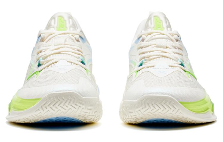 XTEP Light Attack 2 Cushioning Slip Resistant Abrasion Resistant Low top Basketball Shoes Men’s White Blue Green