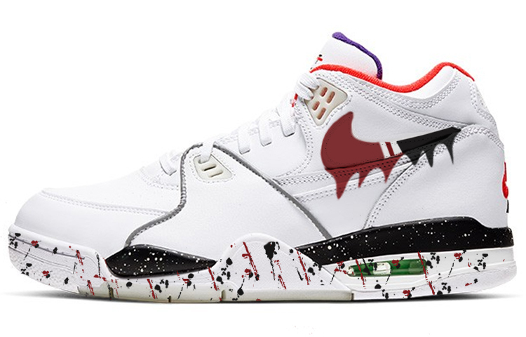 Nike Air Flight 89 Mid top Vintage Basketball Shoes Men’s White Red Black