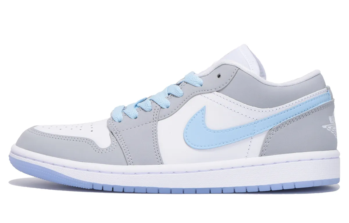 Jordan Air Jordan 1 Slip Resistant Abrasion Resistant Low top Vintage Basketball Shoes Women's Light Gray