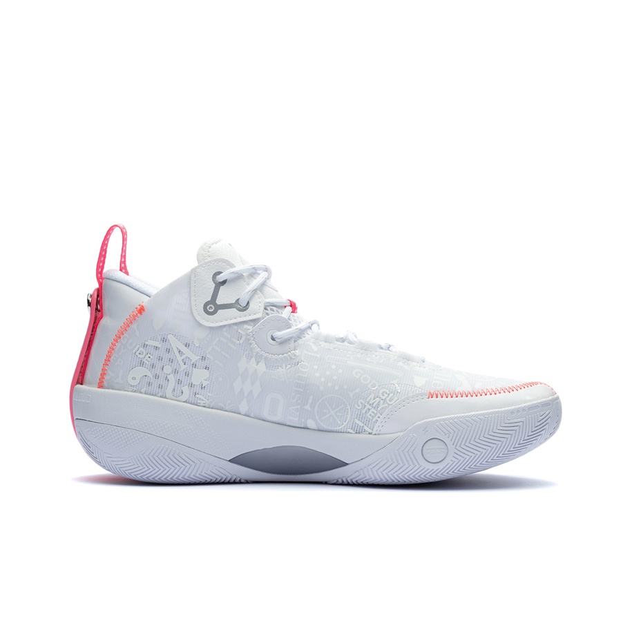 Li Ning Shadow 3 Cushioning Coverage Support Rebound Low top Basketball Shoes Men’s Standard White