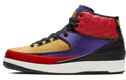 Jordan Air Jordan 2 Retro Multi Color Leather Mesh Comfortable and versatile Wear-resistant and breathable High-top Retro Basketball Shoes Women Color