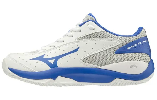 Mizuno Wave Flash Cc Slip Resistant Abrasion Resistant Low top Tennis Shoes Women's White Blue Gray