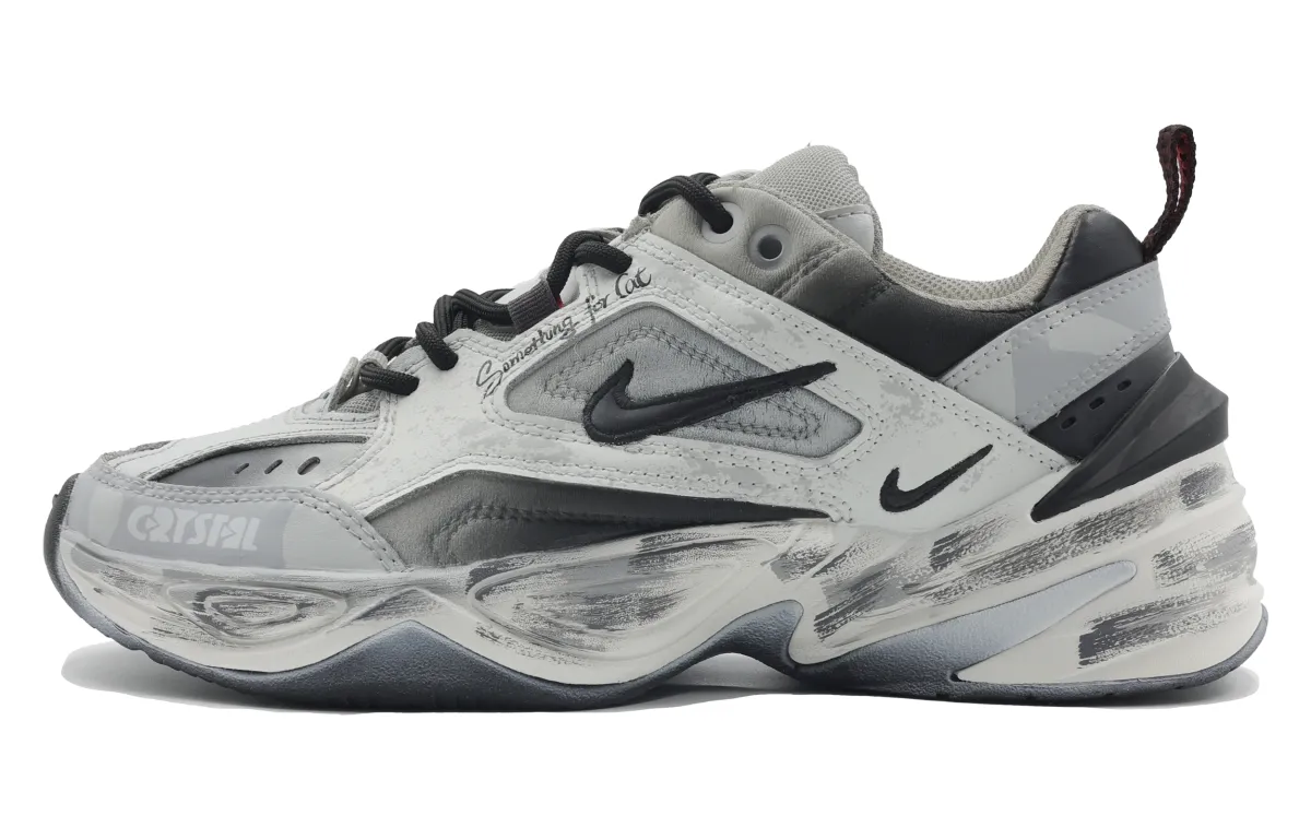 Nike M2K Tekno Mist Performance Cushioning Abrasion Resistant Low top Chunky Sneakers Women's Gray Black